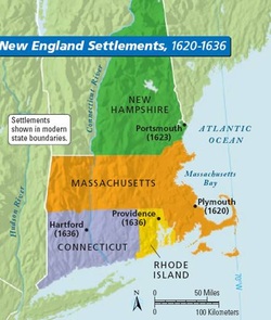 who settled in the new england colonies